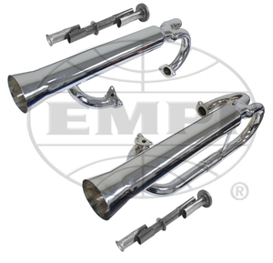 exhaust street/offroad system Dual Racing w/ inserts chrome Empi