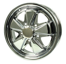 rim 5 x 130 pattern 5 spoke 911 chrome alloy 15 x 4.5 Empi