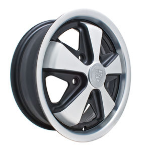 rim 5 x 130 pattern 5 spoke 911 matte black & silver alloy 15 x 5.5 Empi