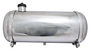 Polished Stainless Steel Gas Tank, 10" X 24", End Fill, 7.7 Gallon Empi