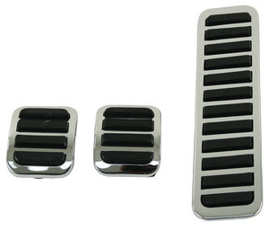 pedal pad gas pedal cover - rubber & chrome Empi