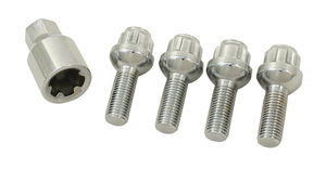 wheel lock bolt set 5 lug 12 x 1.5 set of 4 ball chrome Empi