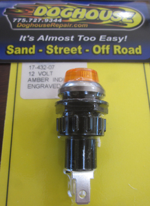 indicator warning light AMBER / ALT chrome Large standard 430 K-Four