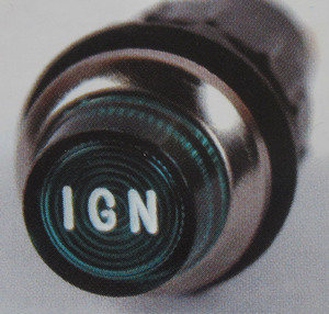 indicator warning light GREEN / IGN chrome Large standard 430 K-Four