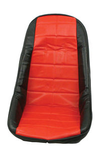 seat cover low back black/red vinyl square draw string install Empi