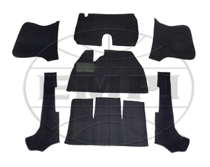 carpet kit 7 piece bug convertible 58-70 front & rear black Empi loop w/o foot