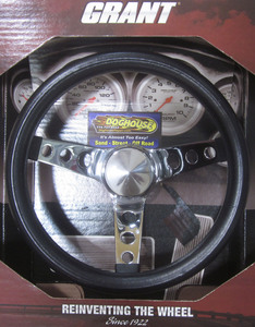 steering wheel 11 1/2" steel chrome 3 spoke 3 3/4" deep dish foam Empi