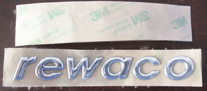 Name badge says Rewaco - self adhesive mount
