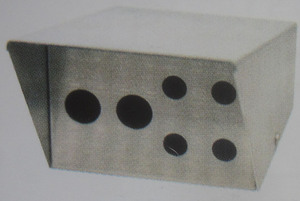 switch box brushed aluminum 4" face w/ holes K-Four
