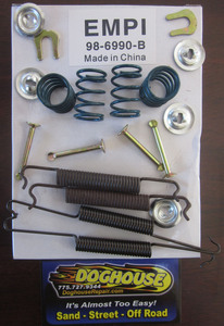 hardware kit & rear brake springs, bug 67-79 & ghia 67-74