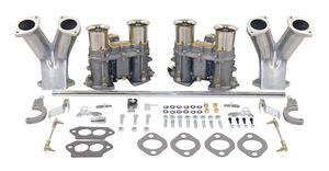 carb kit dual 48 IDA for type 1 engines w/ std manifolds Weber chrome Empi