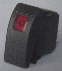 switch rocker style OFF ON 1 Red lit 20 amp K-Four rectangular Contura II