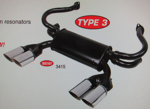 4 tip GT exhaust for Type 3 1300-1600cc painted