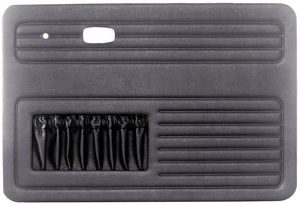 door panel 1 only drivers door black vinyl w/ pouch bug 65-77