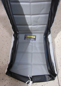 seat cover low back black/grey vinyl square draw string install Empi