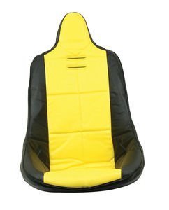 seat cover high back black/yellow vinyl square for poly seat Empi