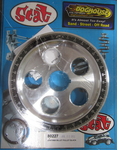 stock size pulley w/ black number ring & 5 holes Scat stock size pulley w/ black number ring & 5 holes Scat