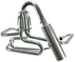 exhaust street/offroad system 1 1/2" w/ downswept & stainless muffler chrome Empi