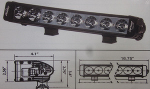 Discovery 10 watt single row LED light - spot Black 8 LED's 16" Discovery 10 watt single row LED light - spot Black 8 LED's 16"