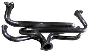 exhaust header street 1 1/2" dia pipes w/ large 3 bolt flange painted Empi