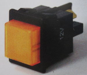 switch - push button OFF ON RED 1" 16 amp - K-Four square