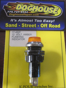 indicator warning light AMBER / chrome or black Large Flashing 430 K-Four