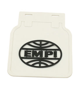 mud flap set White w/ black logo for bugs Empi