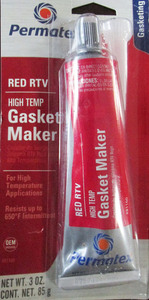 gasket maker HI TEMP RTV IN RED squeeze tube 3