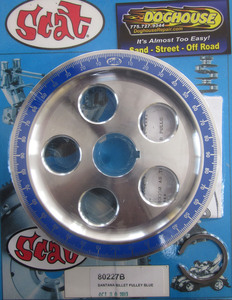 stock size pulley w/ blue number ring & 5 holes Scat stock size pulley w/ blue number ring & 5 holes Scat