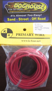Primary wire 14 gauge red & yellow striped K-Four 20'