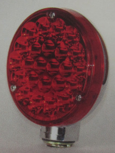 taillight LED chrome back Red lens round - K-Four