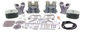 carb kit dual 44 IDF deluxe kit for type 1 engines Weber hex Empi chrome air