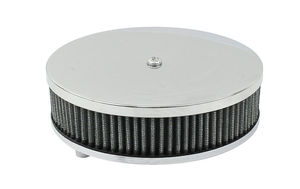 air filter chrome for Solex 2 1/16" 6 3/8" R x 2 1/2" tall Empi gauze air filter chrome for Solex 2 1/16" 6 3/8" R x 2 1/2" tall Empi gauze