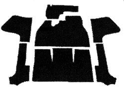 carpet kit 7 piece bug convertible 58-70 front & rear black Empi loop w/ foot