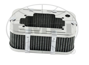 air filter chrome for 32 / 36 DGV, DGAV, DGEV Rectangular 2 1/2" tall Empi