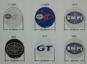 badge for wheel cap white with blue New Beetle GT 62