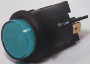 switch - push button OFF ON GREEN 1" 16 amp - K-Four round