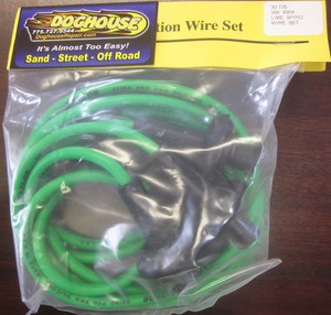 wire set green - lime green 8mm Spiro Pro Bug w/ 9" long coil wire & 90 degree boots K-Four