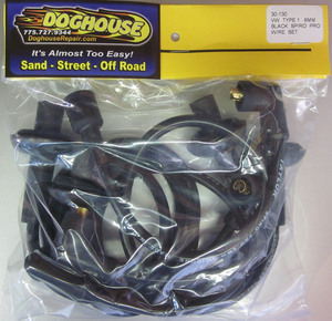 wire set black 8mm Spiro Pro Bug w/ 9" long coil wire & 90 degree boots K-Four