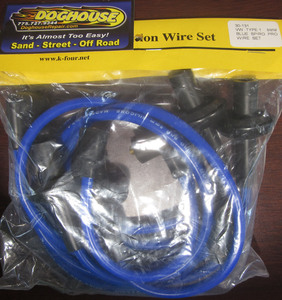 wire set blue 8mm Spiro Pro Bug w/ 9" long coil wire & 90 degree boots std end