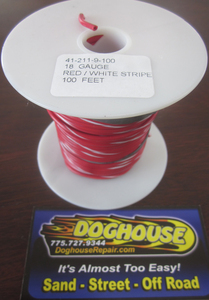 Primary wire 18 gauge red & white striped K-Four 100'