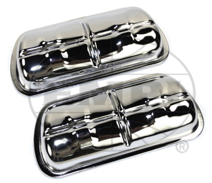 valve cover set chrome stock steel style pair w/ bales Empi