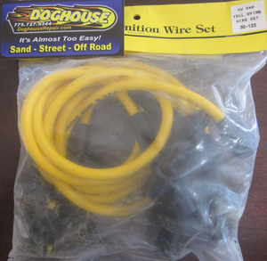 wire set yellow 8mm Spiro Pro Bug w/ 9" long coil wire & 90 degree boots