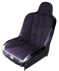 seat - Race-Trim high back super seat black vinyl & black fabric 23