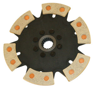 clutch disc bug 6 puck 228mm rigid for off road only - FERAMIC 18 spline - Empi
