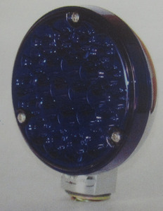 taillight LED chrome back Blue lens round - K-Four