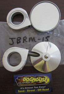 mirror outside billet left or right side round clamp on 1 1/2" Jamar EACH