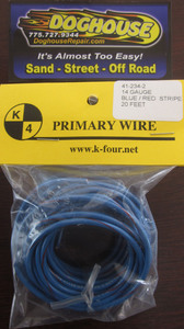 Primary wire 14 gauge blue & red striped K-Four 20'